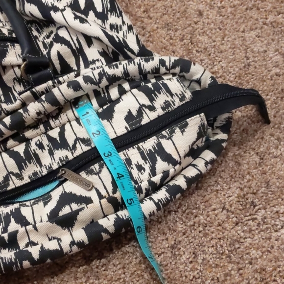 Cynthia Rowley B&W Ikat Weekender Bag - Picture 6 of 12